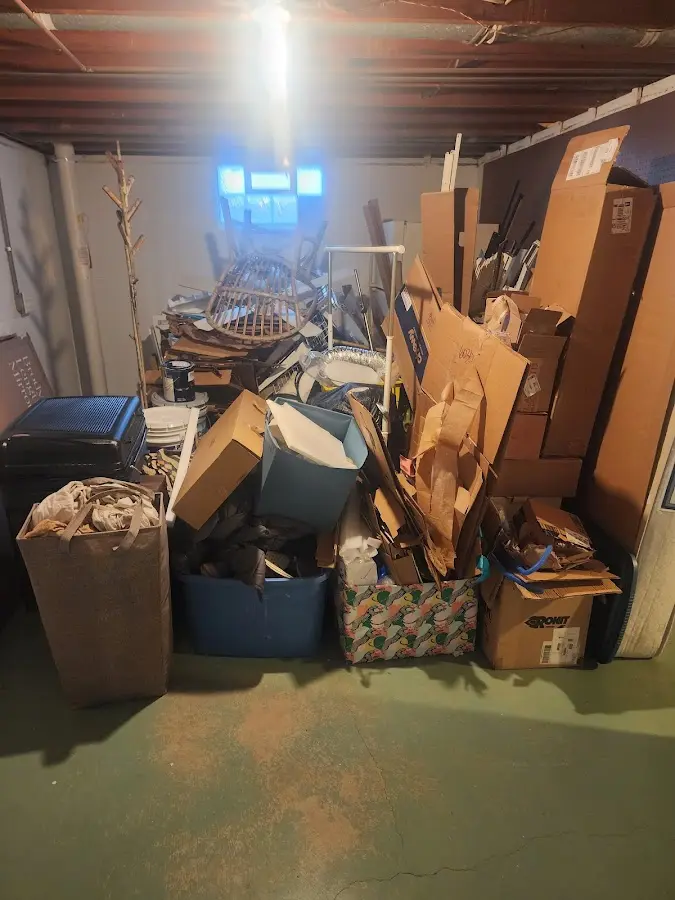 Roll-off dumpster container at job site for Concrete Dumpster Rental in Joliet